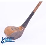 Rare all original Burke's end grain Patent pending golden persimmon spoon stamped with the maker's