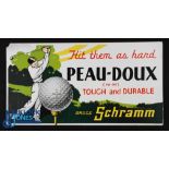 Period Peau-Doux Golf Ball Advertising Card Sign, this was produced for Schramm Drugs as a drug