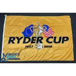 Rare 2010 Official Large Ryder Cup Tournament Flag Signed by The Winning European Team - incl