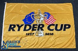 Rare 2010 Official Large Ryder Cup Tournament Flag Signed by The Winning European Team - incl