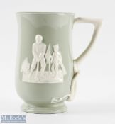 Fine large Copeland Spode green Golfing Pitcher/Tankard c1920/30 - decorated with Golfer and Caddies