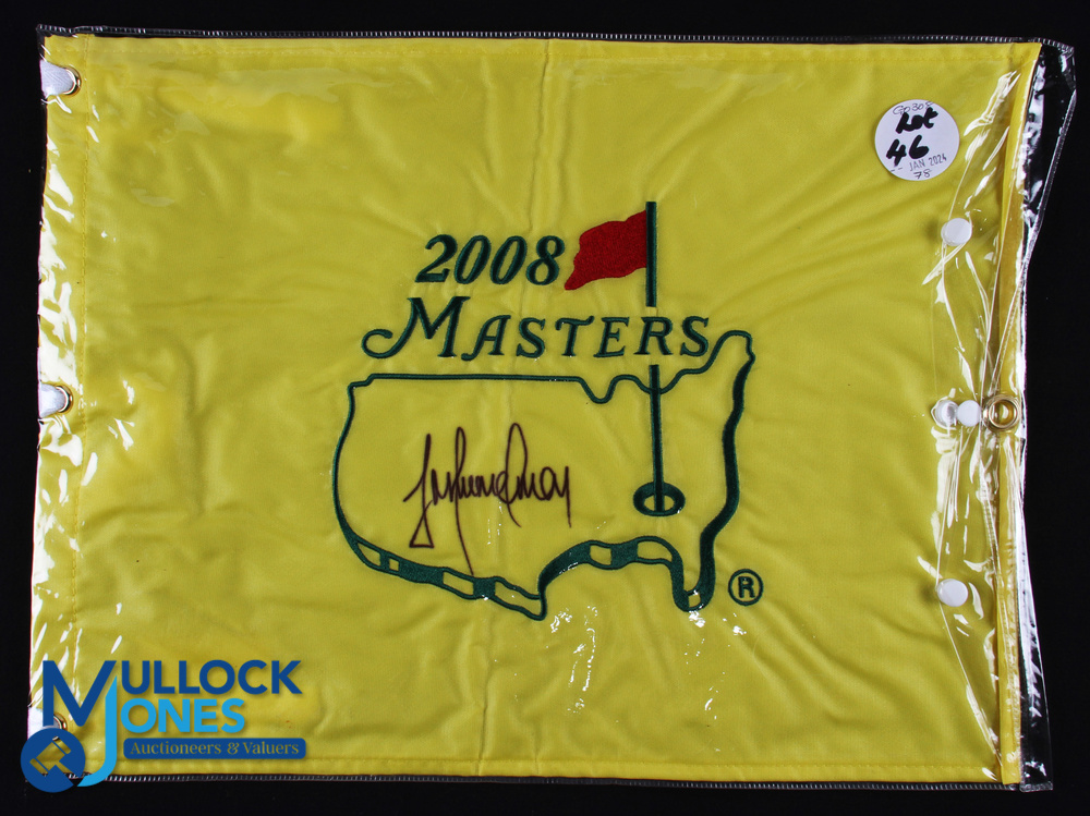 Trevor Immelman 2008 Masters Golf Champion Signed Pin Flag - official souvenir embroidered pin