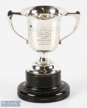 Silver Stickerei Golf Cup 1934 Twin Handled Trophy inscribed to front 'Stickerei Golf Cup