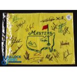 Scarce Augusta National The Masters Golf Pin Flag Signed by 23x Past Champions from 1961 onwards -