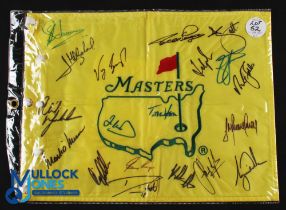 Scarce Augusta National The Masters Golf Pin Flag Signed by 23x Past Champions from 1961 onwards -