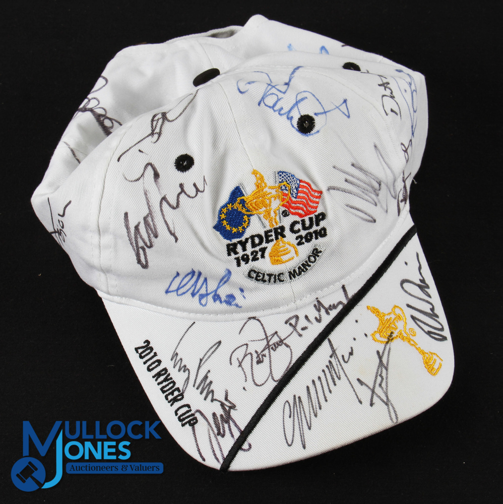 2010 Ryder Cup Celtic Manor Embroidered Signed Golf Cap - signed by the European team players, Capt.