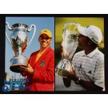 Sergio Garcia Signed Winners Golf Press Photographs (2) to incl 2005 European Masters Champion and