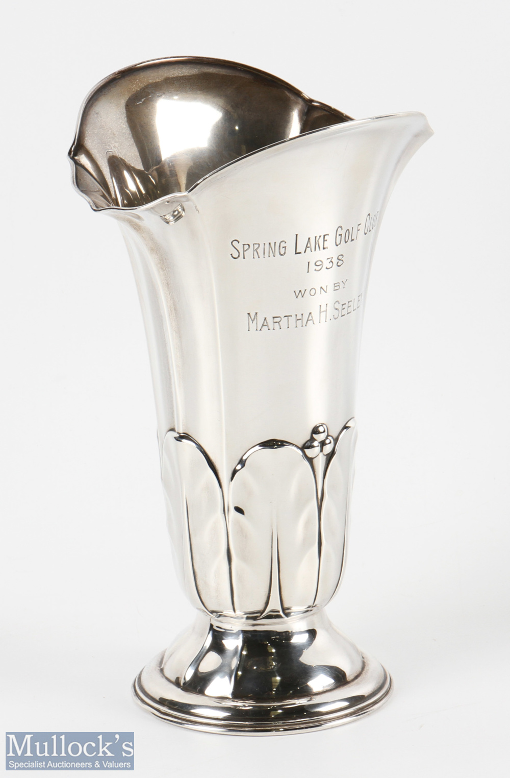 Gorham Sterling Silver Spring Lake Golf Club Presentation Trophy Vase inscribed to front 'Spring - Image 2 of 2