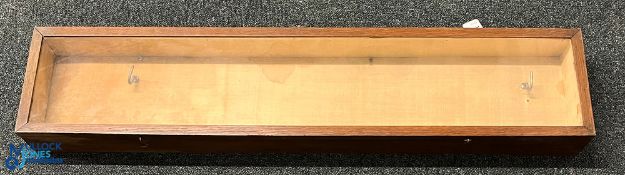 Period Golf Oak and Glass Fronted Wall Display Case - overall 37.5" x 8" x 3.75" Note: From The