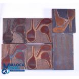 Interesting Collection of Scottish Clubmakers Woods Advertising Copper Printing Block Plates (6)