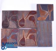 Interesting Collection of Scottish Clubmakers Woods Advertising Copper Printing Block Plates (6)