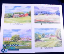 Alexander Smith (signed) limited edition colour Golf Prints (4) features an Artists Proof Burton