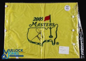 Tiger Woods 2005 Masters Golf Champion Signed Pin Flag - official souvenir embroidered pin flag
