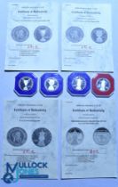Four Football Limited Edition Solid Sterling Silver Coins - Chelsea UEFA Cup Winner's Cup Winners