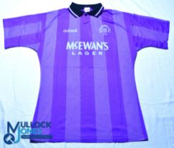 Glasgow Rangers FC football shirt 1994-1995 3rd Kit, Adidas / McEwans, size 40/42, purple, short
