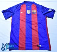 Barcelona FC home football shirt - 2015 FIFA World Champions - Nike # 7 Kevin Jr, size M, short