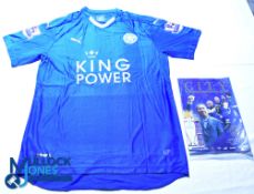 Leicester City FC Home football Shirt - 2015-2016 #9 Vardy - Puma / King Power, Size XL, blue, short