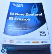 A near complete run of 2011 Rugby Union World Cup programmes. 25-48 missing issue Match 47. All in