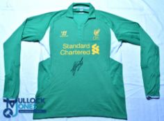Liverpool FC goalkeeper shirt 2012-2013 - with unknown signature on front, Warrior / Standard