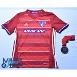 2016 FC Dallas US Open Cup Final football shirt & medal. Shirt - Adidas / Advocare, size 13/14