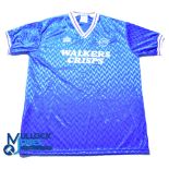 1987-1989 Leicester City FC Home Football Shirt - Admiral / Walkers Crisps. Size 44/46, blue,