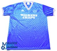 1987-1989 Leicester City FC Home Football Shirt - Admiral / Walkers Crisps. Size 44/46, blue,