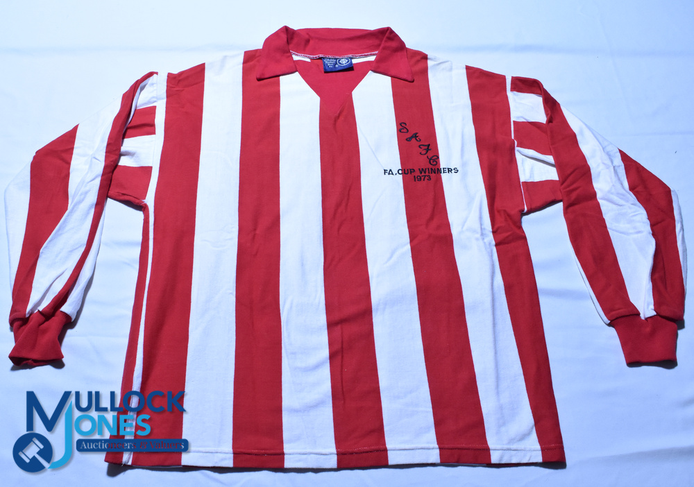 1973 Sunderland FC FA Cup Final Football Shirt. The Fashioned Football Shirt Co. Size L Red/White,