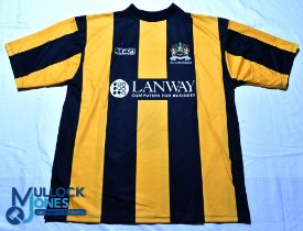 Burnley FC away football shirt 2002 - 120th Anniversary - TFG / Lanway, Amber/Black, size L, short