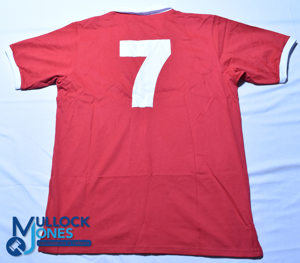 1972-1974 Manchester United FC Home Football Shirt #7. Official Retro, Size L, red, short sleeves, - Image 2 of 2