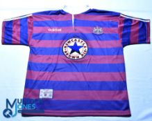Newcastle United FC away football shirt 1995-1996 - Adidas / Newcastle Brown Ale, Size L, short