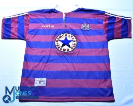 Newcastle United FC away football shirt 1995-1996 - Adidas / Newcastle Brown Ale, Size L, short