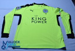 Leicester City FC Home goalkeeper football Shirt - 2016 Champions League v Copenhagen #1 Schmeichel,