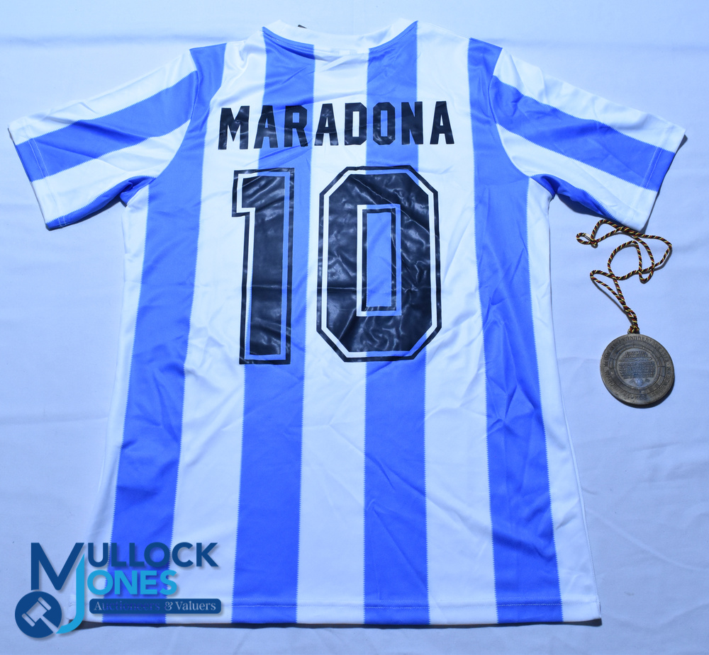 1986 Argentina FC World Cup Shirt #10 Maradona - Le Coq Sportif, Size L, short sleeves, with tags, - Image 4 of 4