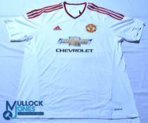 Manchester United FC away football shirt 2015-2016 - Adidas / Chevrolet, size XL, white, short