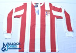 Stoke City FC home football shirt - 1972 League Cup Final by Toffs, size M, red/white, long sleeves,