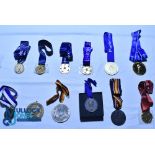 Twelve replica Football Medals & Lanyards - 2019 UEFA Super Cup, 2013 UEFA Champions League, 2018