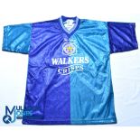 1995-1996 Leicester City FC Third kit shirt - Fox Leisure / Walkers Crisps, size 38/40, blue/