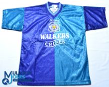 1995-1996 Leicester City FC Third kit shirt - Fox Leisure / Walkers Crisps, size 38/40, blue/
