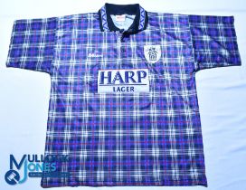 1994-1995 Notts County FC away football shirt - Mitre / Harp Lager, Size 42/44, short sleeves, G