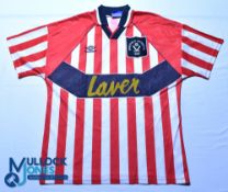 Sheffield United FC home football shirt - 1994-1995 #9 Bates, Umbro / Laver, size L, red/white,