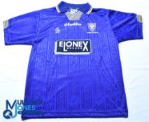 1997-1999 Wimbledon FC Home Football Shirt - Lotto / Elonex. Size S, blue, short sleeves, G