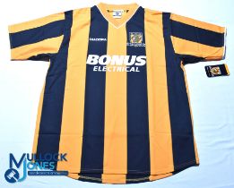 Hull City AFC home football shirt - 2004-2005 Diadora / Bonus Electrical, Size XL, amber/black,