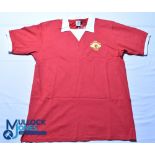 1972-1974 Manchester United FC Home Football Shirt #7. Official Retro, Size L, red, short sleeves,