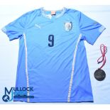 2014-2016 Uruguay FC home football shirt & Medal. Shirt #9 Suarez - Puma, Size M, blue, with tags,
