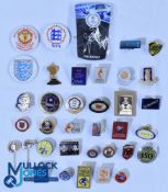 Thirty-six assorted football pin badges