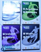 A near full set of 2011 Rugby Union World Cup programmes. 1-48 missing issues Match 7 & 16. All in