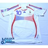 France FC Away Football shirt - 2004-2006 World Cup Final #10 Zindane - Adidas, Size L, white, short