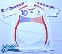 France FC Away Football shirt - 2004-2006 World Cup Final #10 Zindane - Adidas, Size L, white, short