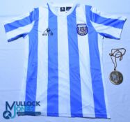 1986 Argentina FC World Cup Shirt #10 Maradona - Le Coq Sportif, Size L, short sleeves, with tags,