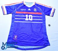 1998 France FC - FIFA World Cup Final Football Shirt & Medal - Shirt #10 Zidane - Adidas. Size L,